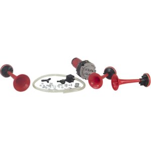 Buzina Eletropneumática 3 cornetas 12V com Compressor e Mangueira | Vetor