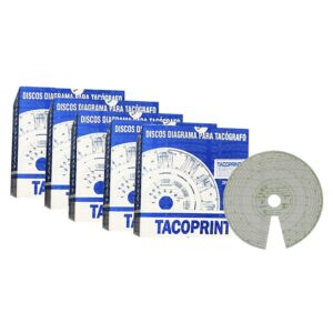 Kit com 5 Caixas de Discos Diagrama Para Tacógrafo 125km/h 350 Dias | TACOPRINT