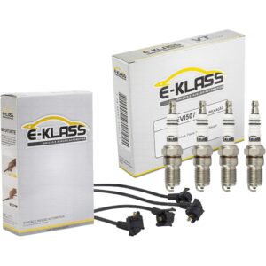 Kit 4 Velas de Ignição + Cabo para Ford Courier - Fiesta - Ka | E-Klass