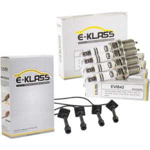 Kit 4 Velas de Ignição + Cabo para Toyota Corolla 1.6 / 1.8 | E-Klass