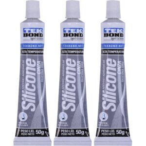 Silicone Acético Alta Temperatura 50G 3 Unidades Cinza Tekbond