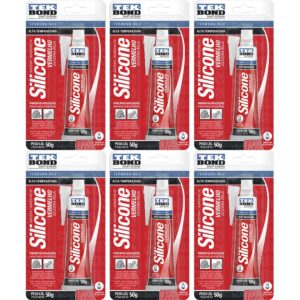 Silicone Acético Alta Temperatura 6 Unidades 50g Vermelho | Tekbond