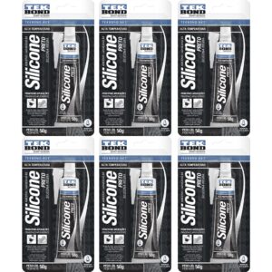Silicone Acético Alta Temperatura 6 Unidades 50g Preto | Tekbond