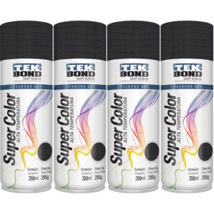 Supercolor Alta Temperatura 4 Unidades 350ml Preto Fosco | Tekbond