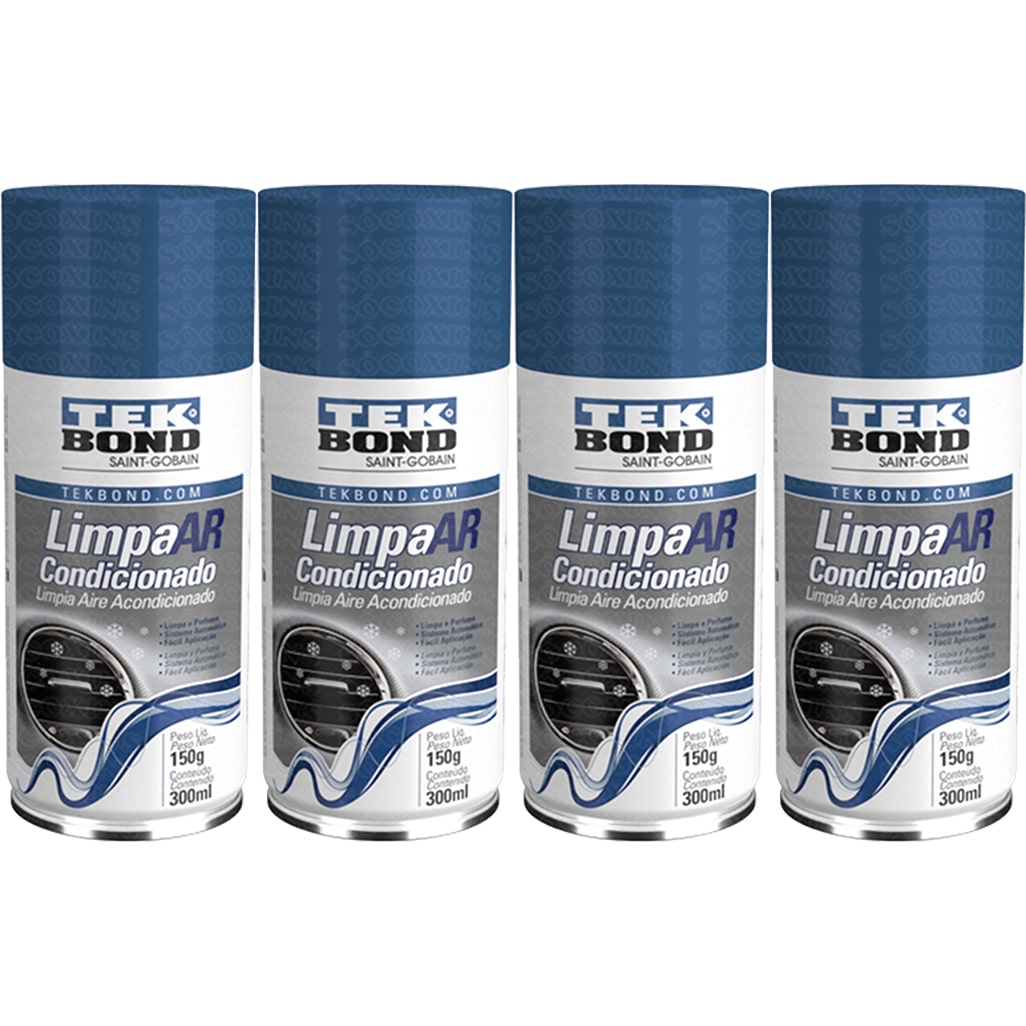 Limpador de Ar Condicionado 4 Unidades 300ml | Tekbond