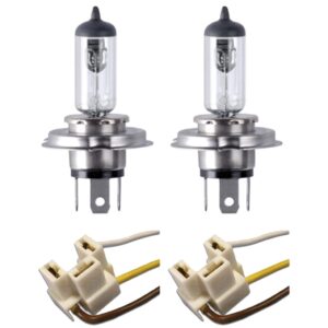 Kit 2 Lâmpadas Halógena H4 12V e 2 Chicotes Soquete 3 vias